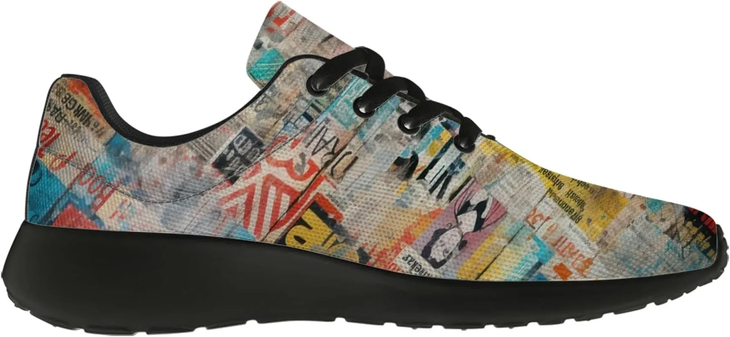 Running Shoes for Women Men Graffiti Print Shoes Tennis Sneakers Gifts for Women Men