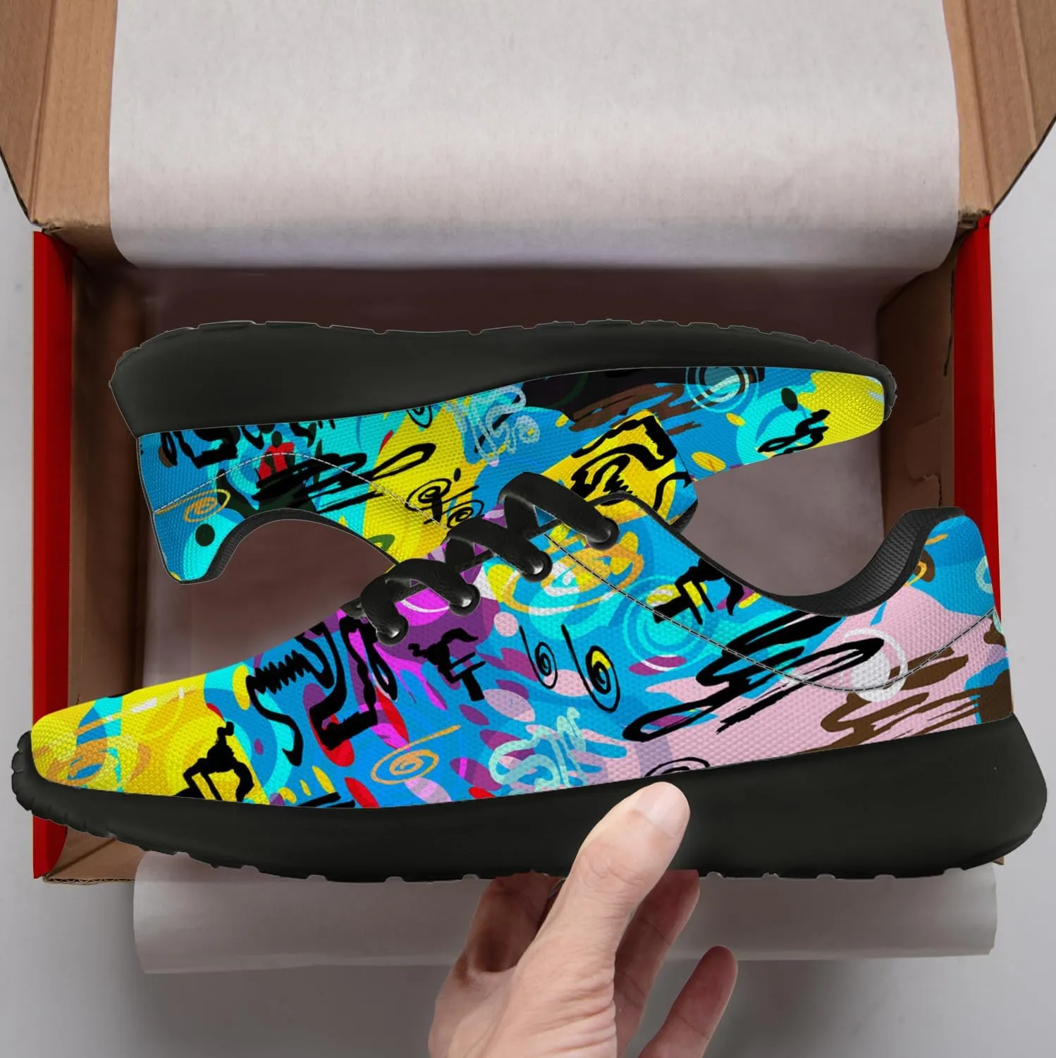 Running Shoes for Women Men Graffiti Print Shoes Tennis Sneakers Gifts for Women Men