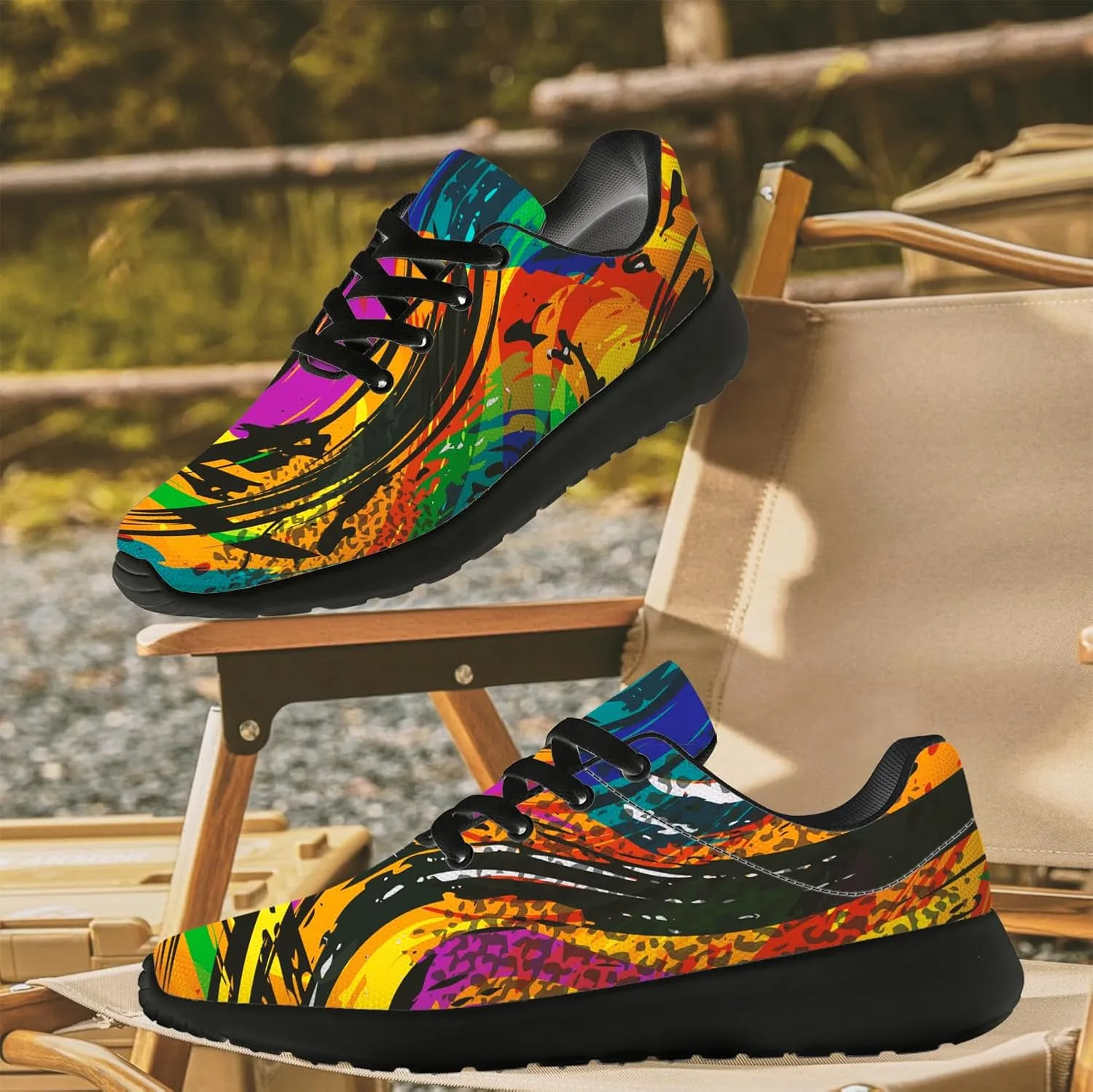 Running Shoes for Women Men Graffiti Print Shoes Tennis Sneakers Gifts for Women Men