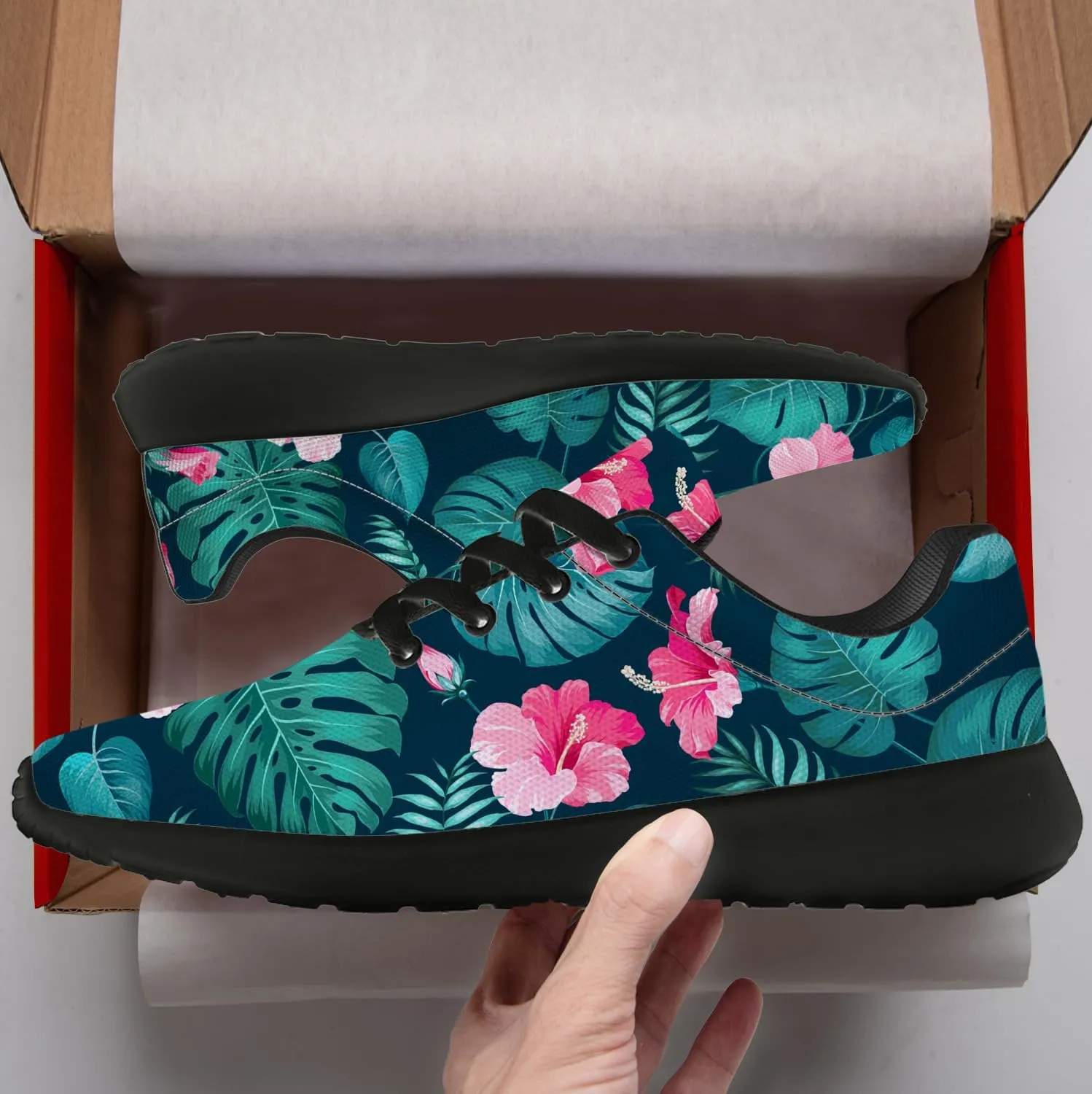 Running Shoes for Women Men Tropical Print Shoes Hawaiian Tennis Sneakers Gifts for Teens Adults