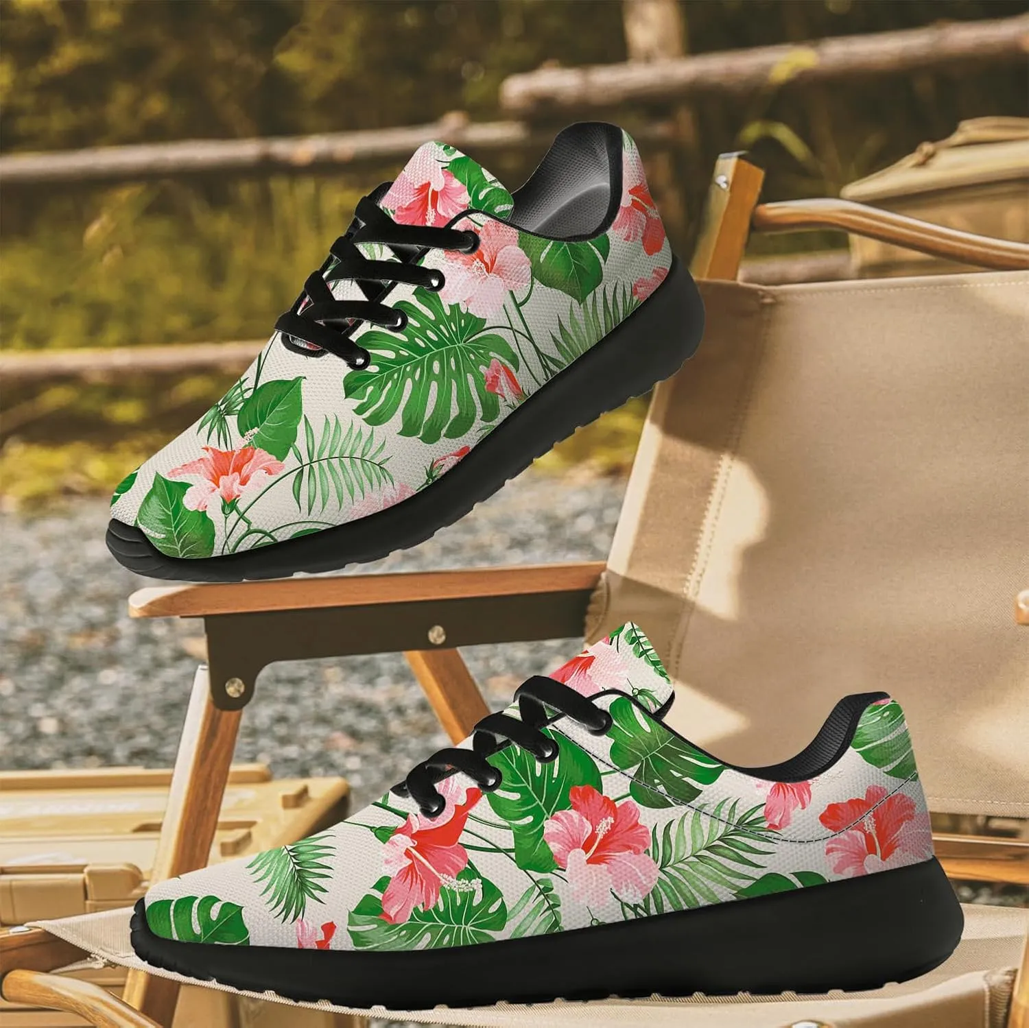 Running Shoes for Women Men Tropical Print Shoes Hawaiian Tennis Sneakers Gifts for Teens Adults