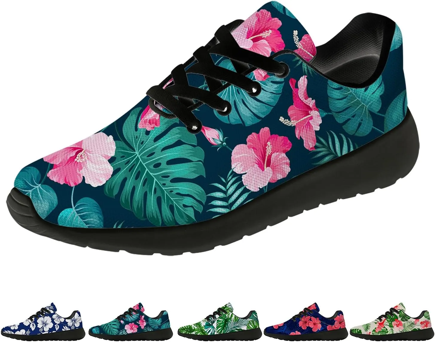 Running Shoes for Women Men Tropical Print Shoes Hawaiian Tennis Sneakers Gifts for Teens Adults