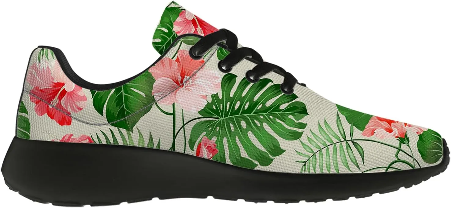 Running Shoes for Women Men Tropical Print Shoes Hawaiian Tennis Sneakers Gifts for Teens Adults