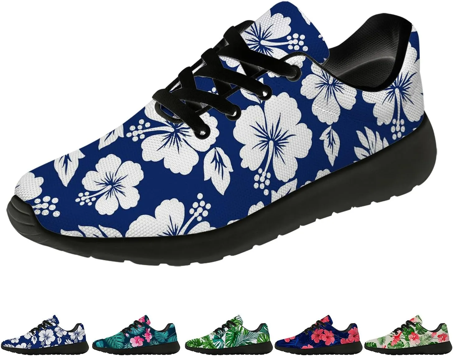 Running Shoes for Women Men Tropical Print Shoes Hawaiian Tennis Sneakers Gifts for Teens Adults