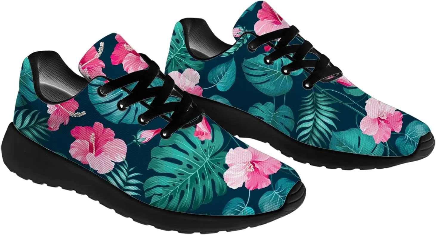 Running Shoes for Women Men Tropical Print Shoes Hawaiian Tennis Sneakers Gifts for Teens Adults