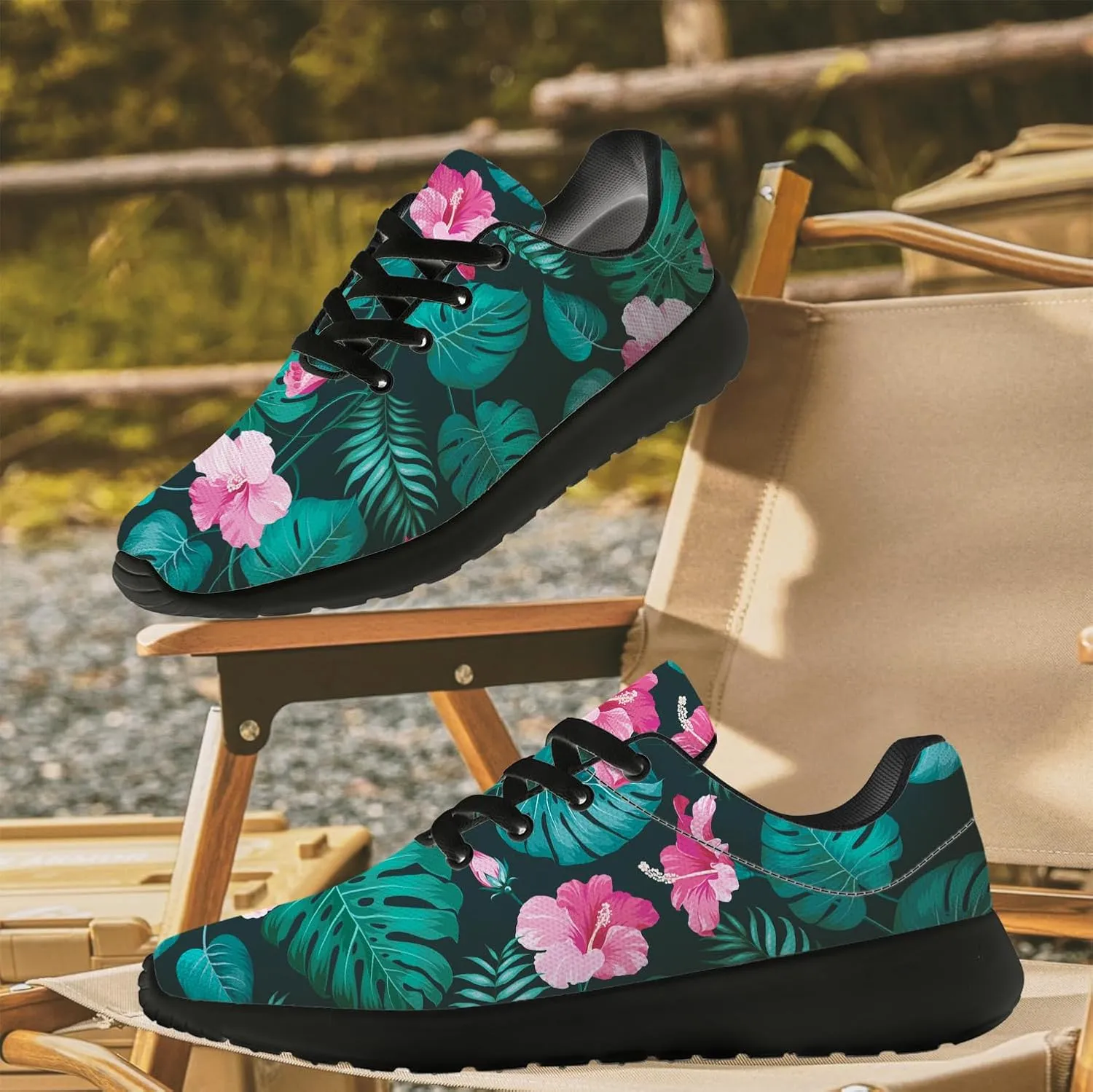 Running Shoes for Women Men Tropical Print Shoes Hawaiian Tennis Sneakers Gifts for Teens Adults