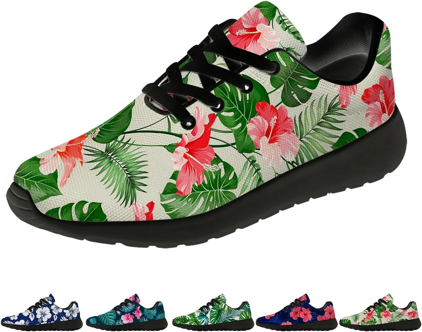 Running Shoes for Women Men Tropical Print Shoes Hawaiian Tennis Sneakers Gifts for Teens Adults