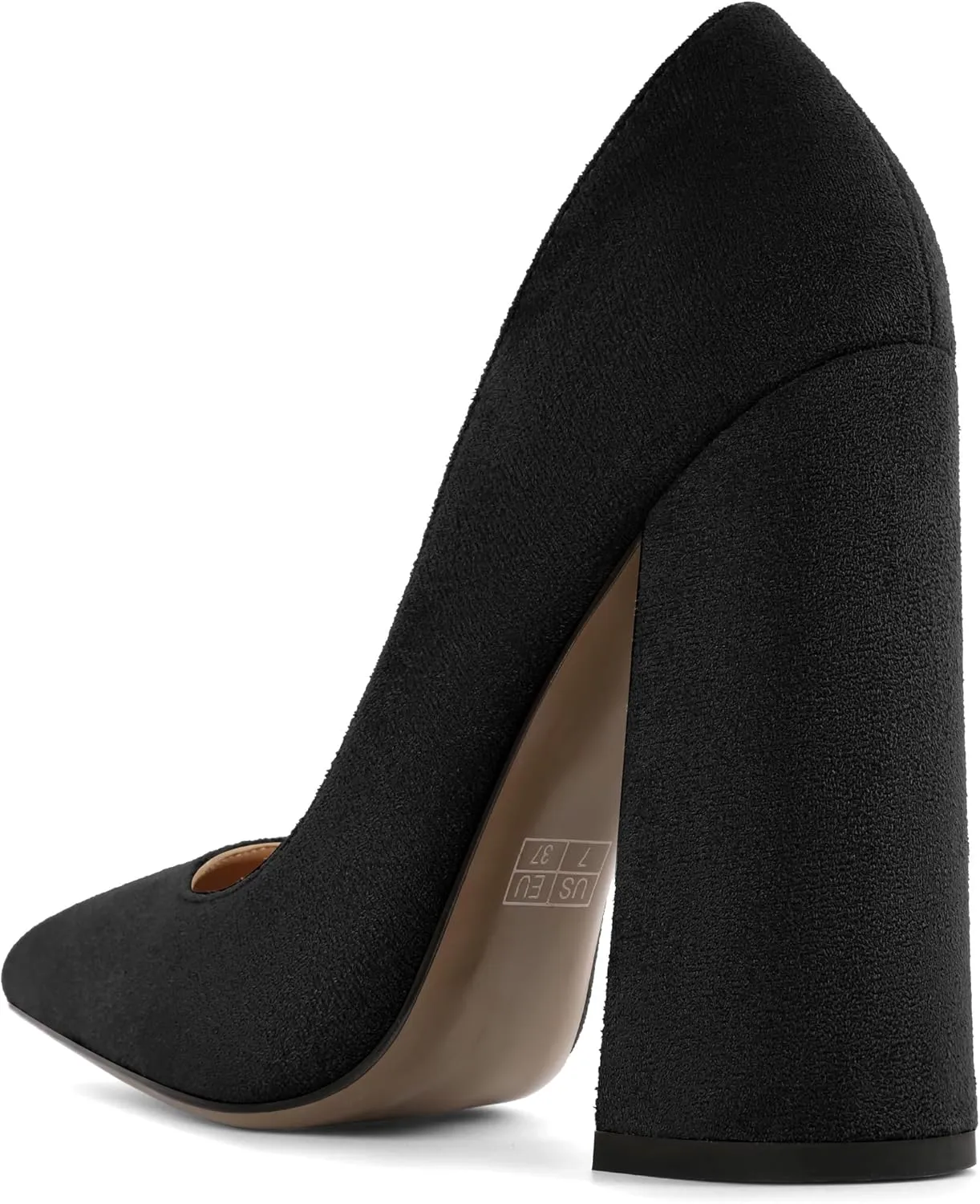 SAMMITOP Women's Chunky High Heel Pumps Pointed Toe Slip On Party Dress Shoes