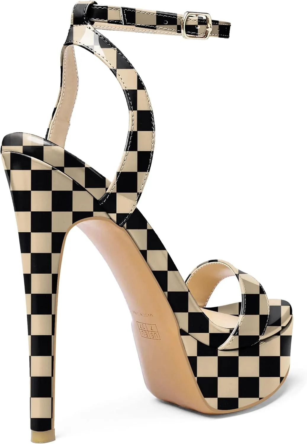 SAMMITOP Women's Open Toe Platform High Heeled Sandals Stiletto Dress Shoes