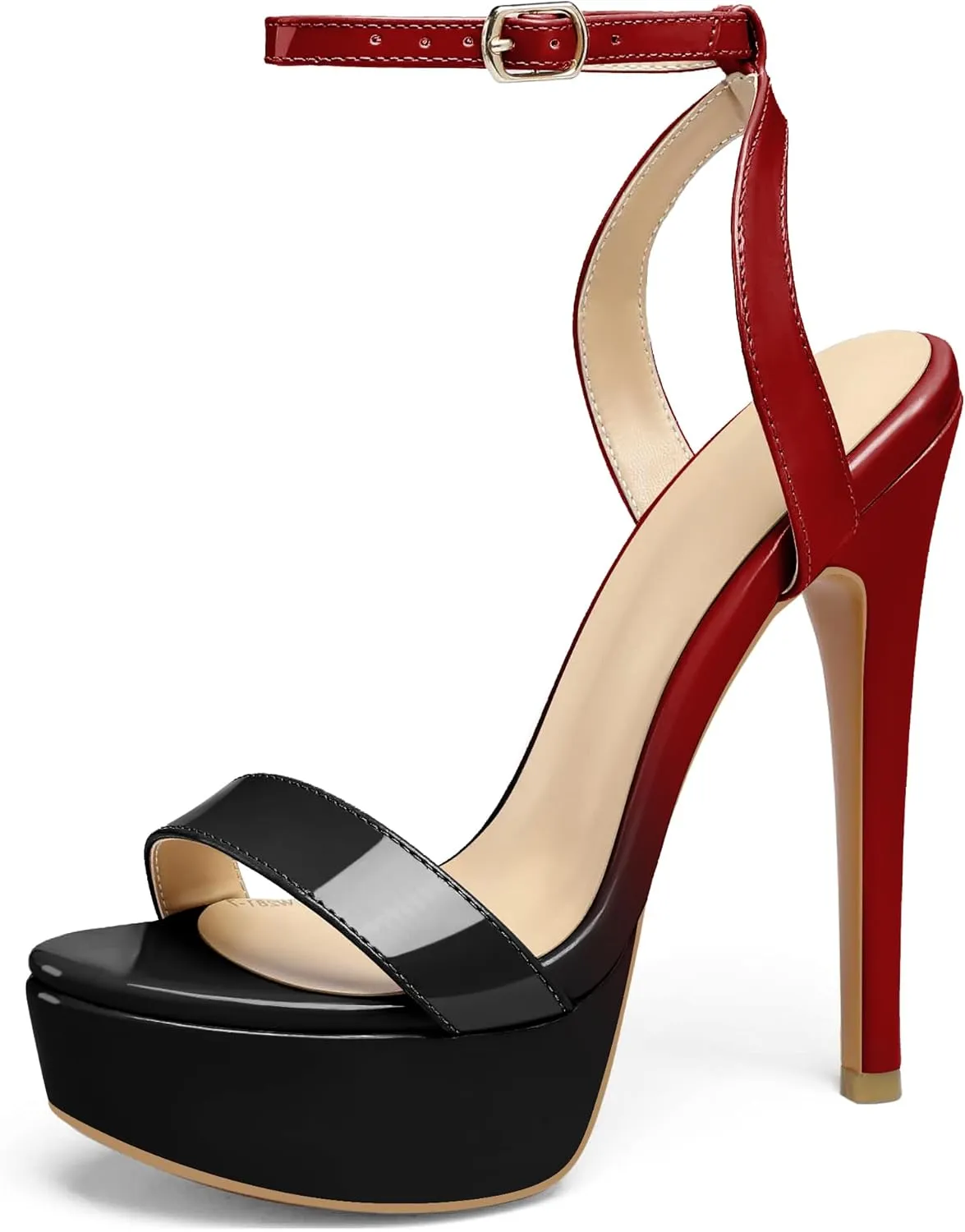 SAMMITOP Women's Open Toe Platform High Heeled Sandals Stiletto Dress Shoes