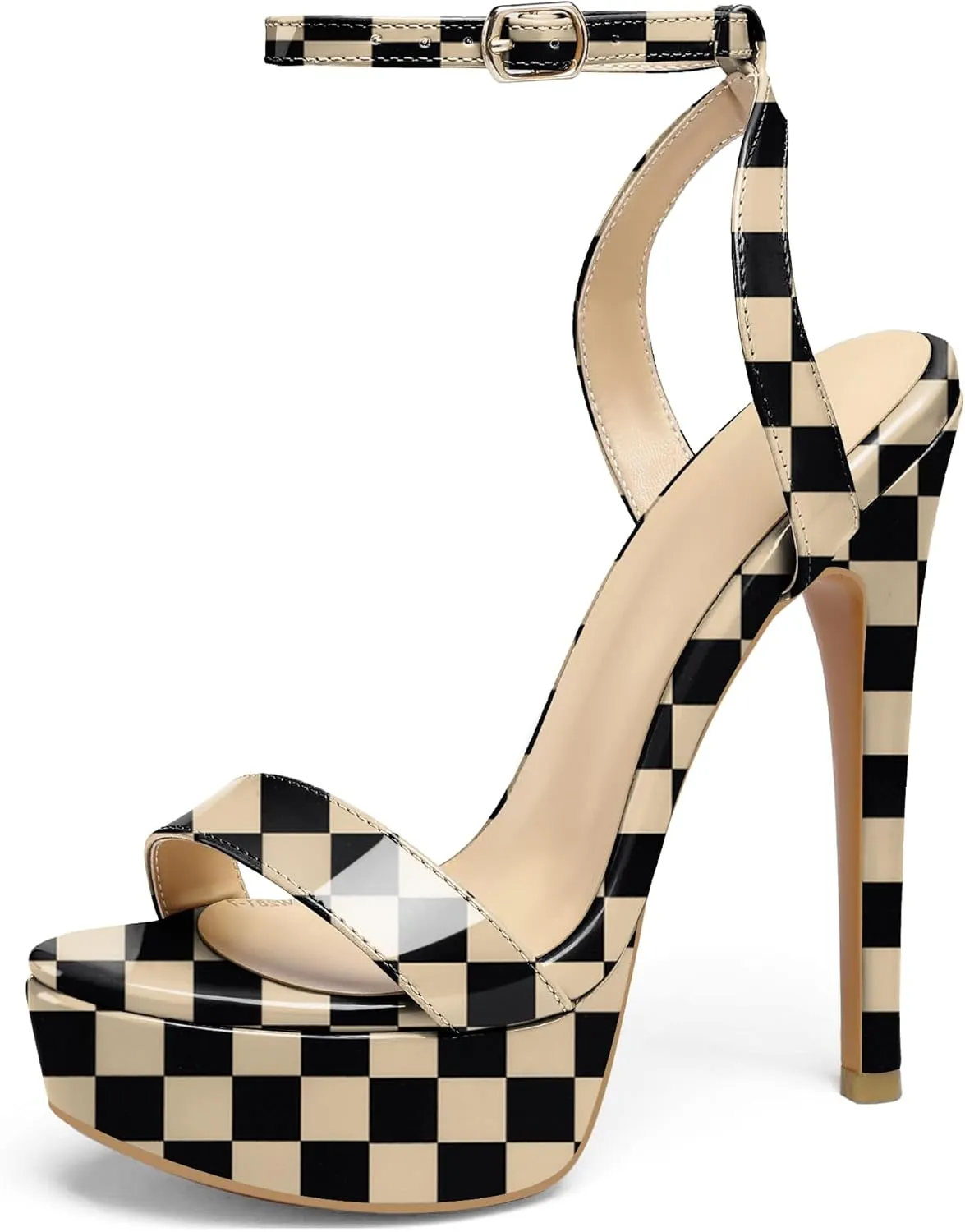 SAMMITOP Women's Open Toe Platform High Heeled Sandals Stiletto Dress Shoes
