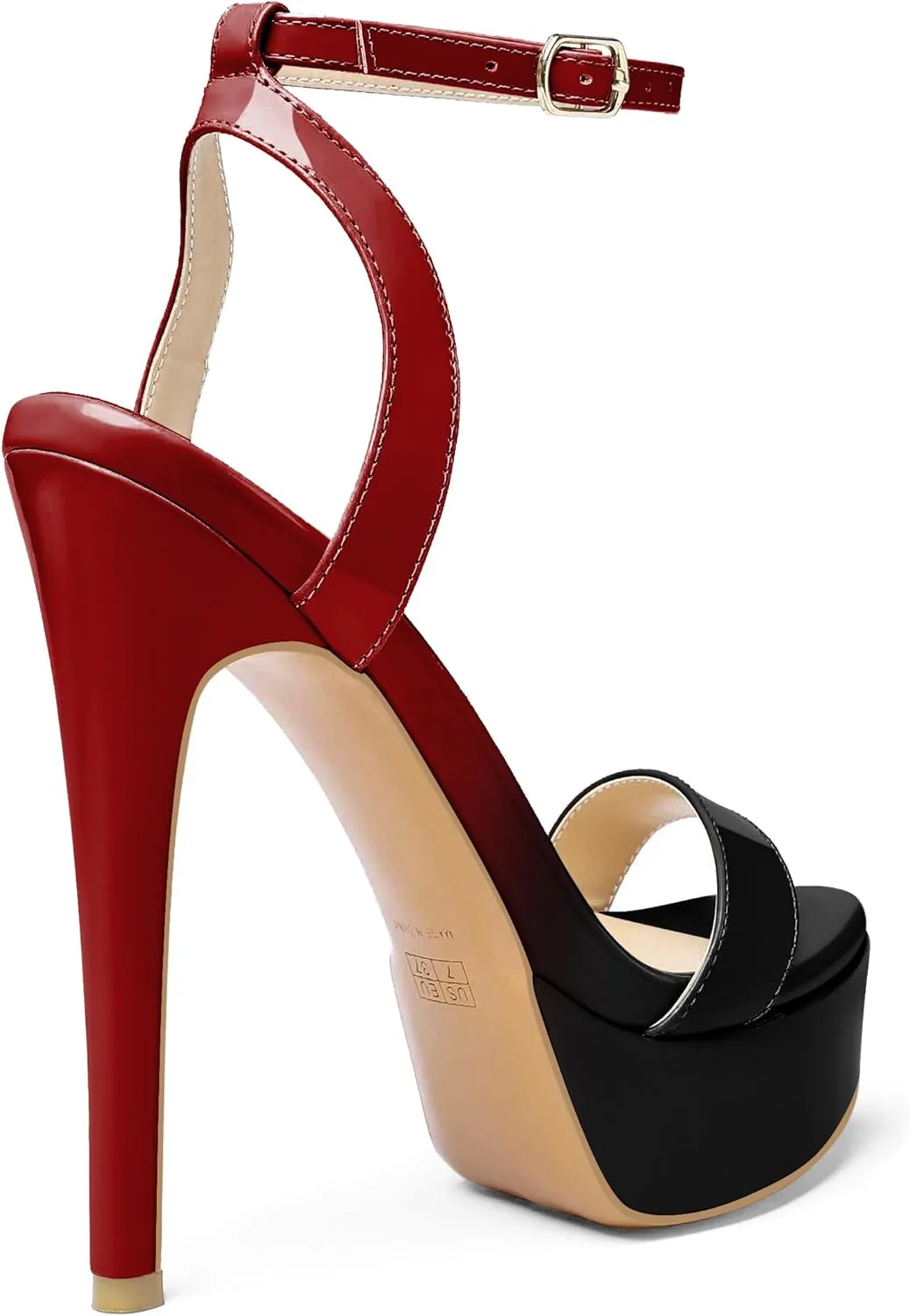 SAMMITOP Women's Open Toe Platform High Heeled Sandals Stiletto Dress Shoes