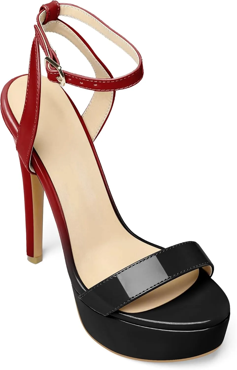 SAMMITOP Women's Open Toe Platform High Heeled Sandals Stiletto Dress Shoes