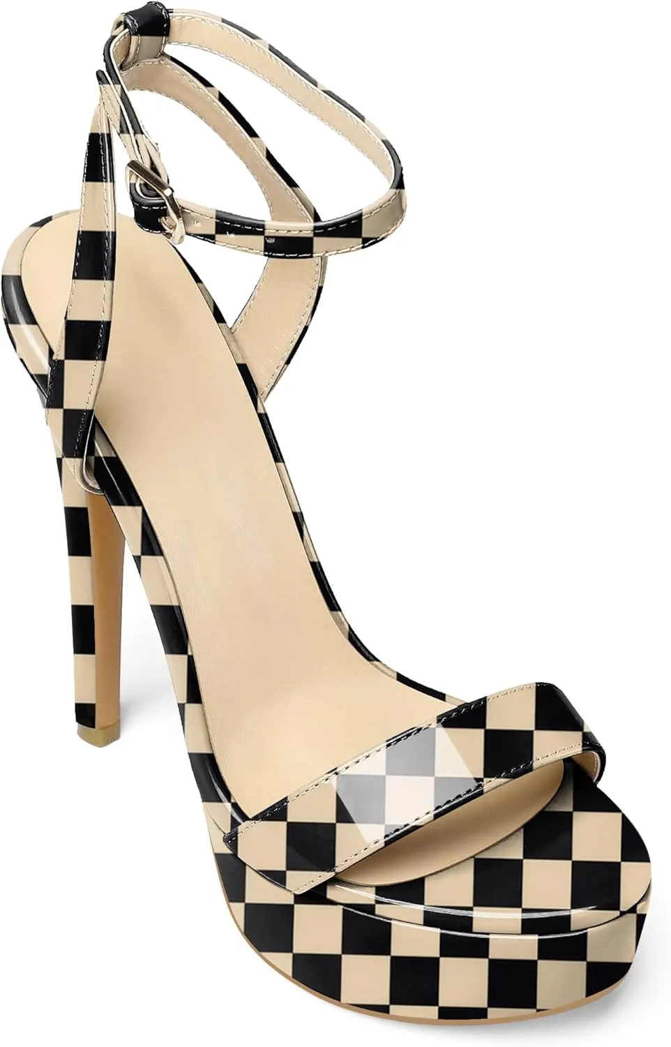 SAMMITOP Women's Open Toe Platform High Heeled Sandals Stiletto Dress Shoes