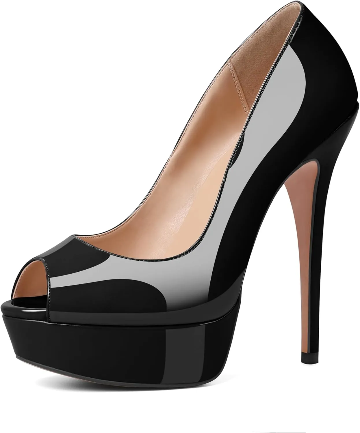 SAMMITOP Women's Peep Toe Pumps Platform High Heel Sandals Dress Shoes