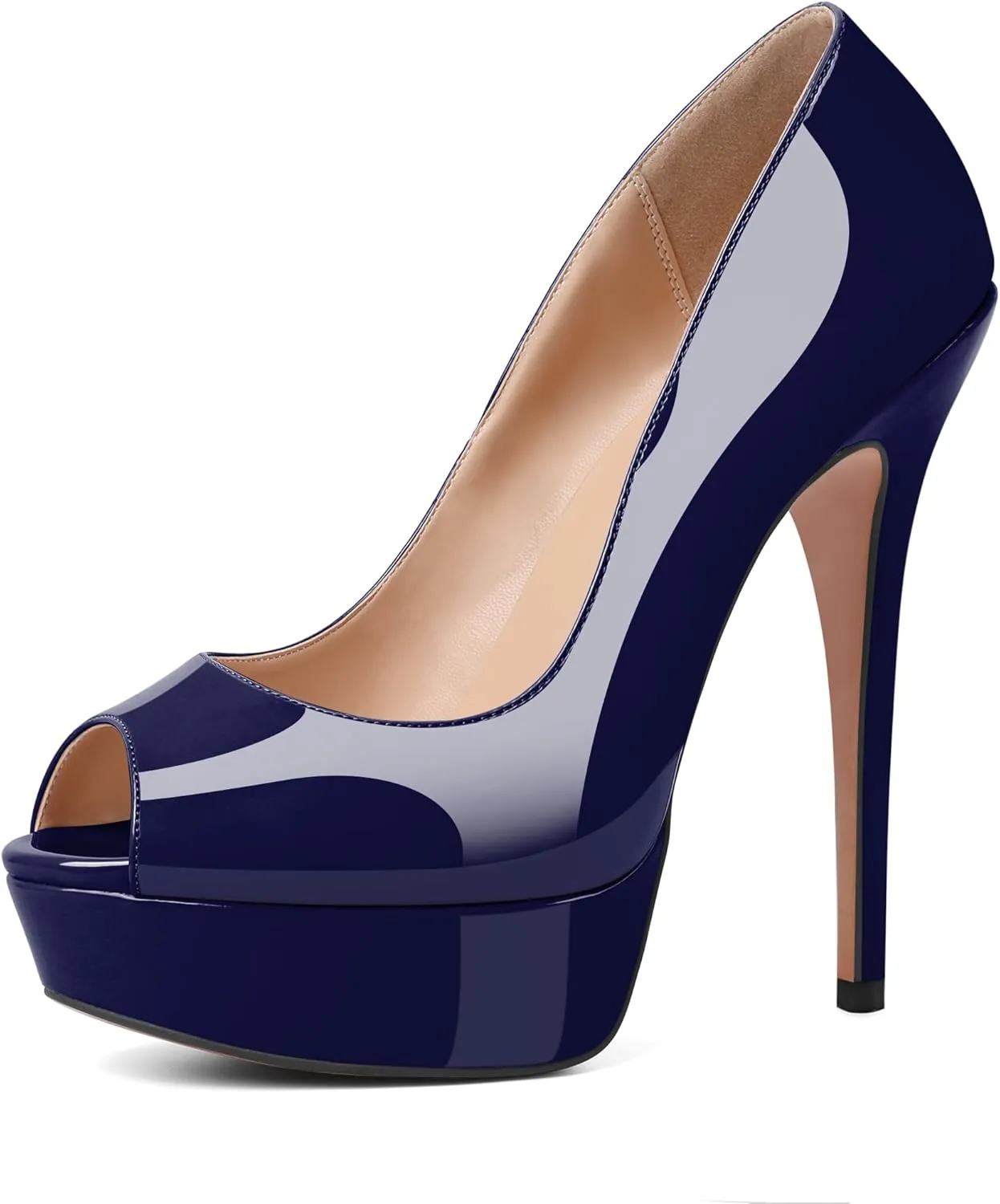 SAMMITOP Women's Peep Toe Pumps Platform High Heel Sandals Dress Shoes