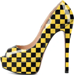SAMMITOP Women's Peep Toe Pumps Platform High Heel Sandals Dress Shoes