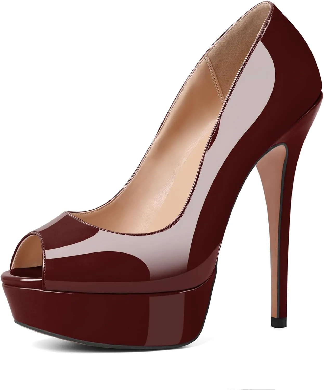 SAMMITOP Women's Peep Toe Pumps Platform High Heel Sandals Dress Shoes