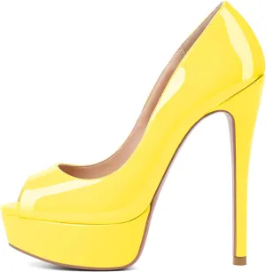 SAMMITOP Women's Peep Toe Pumps Platform High Heel Sandals Dress Shoes
