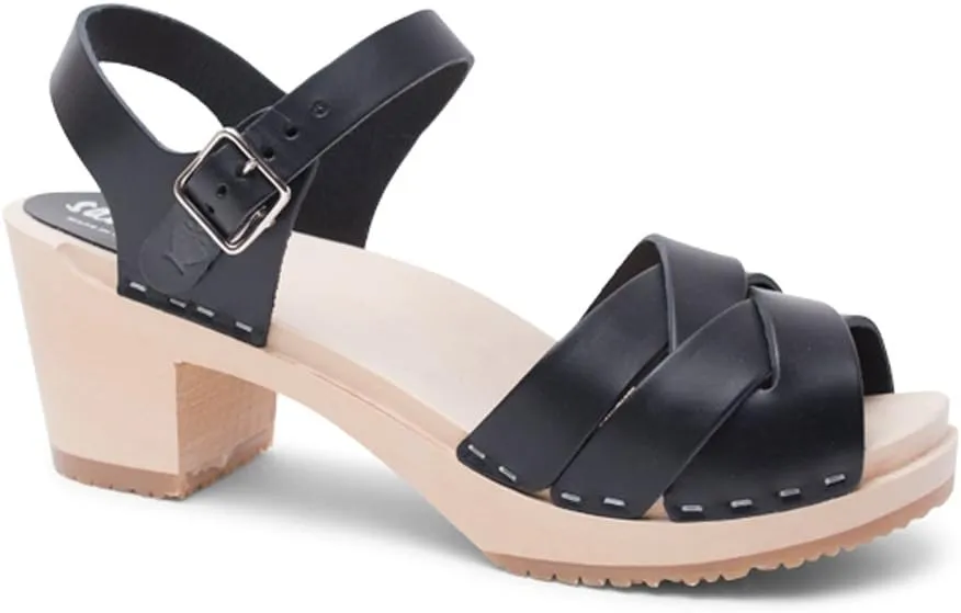 Sandgrens Handmade Swedish Wood Clogs for Women, High Heel Sandals | Rio Grande High