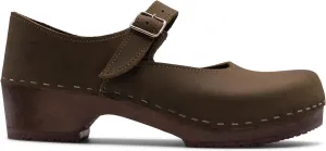 Sandgrens Handmade Swedish Wood Clogs for Women, Low Heel Sandals | Mary Jane