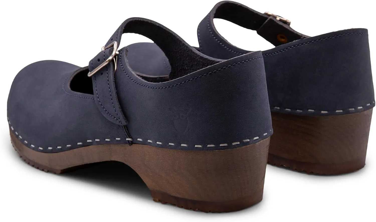 Sandgrens Handmade Swedish Wood Clogs for Women, Low Heel Sandals | Mary Jane