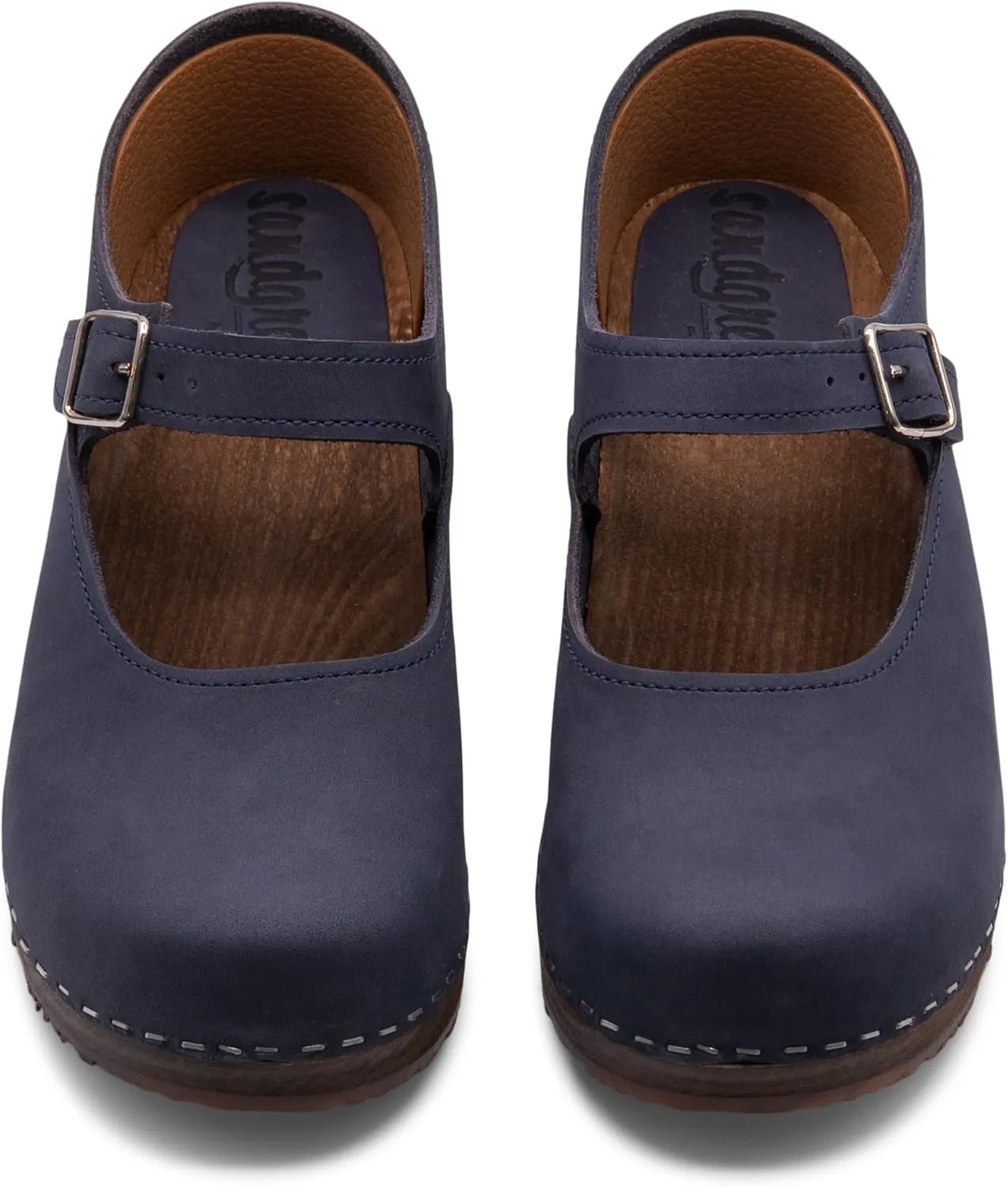 Sandgrens Handmade Swedish Wood Clogs for Women, Low Heel Sandals | Mary Jane