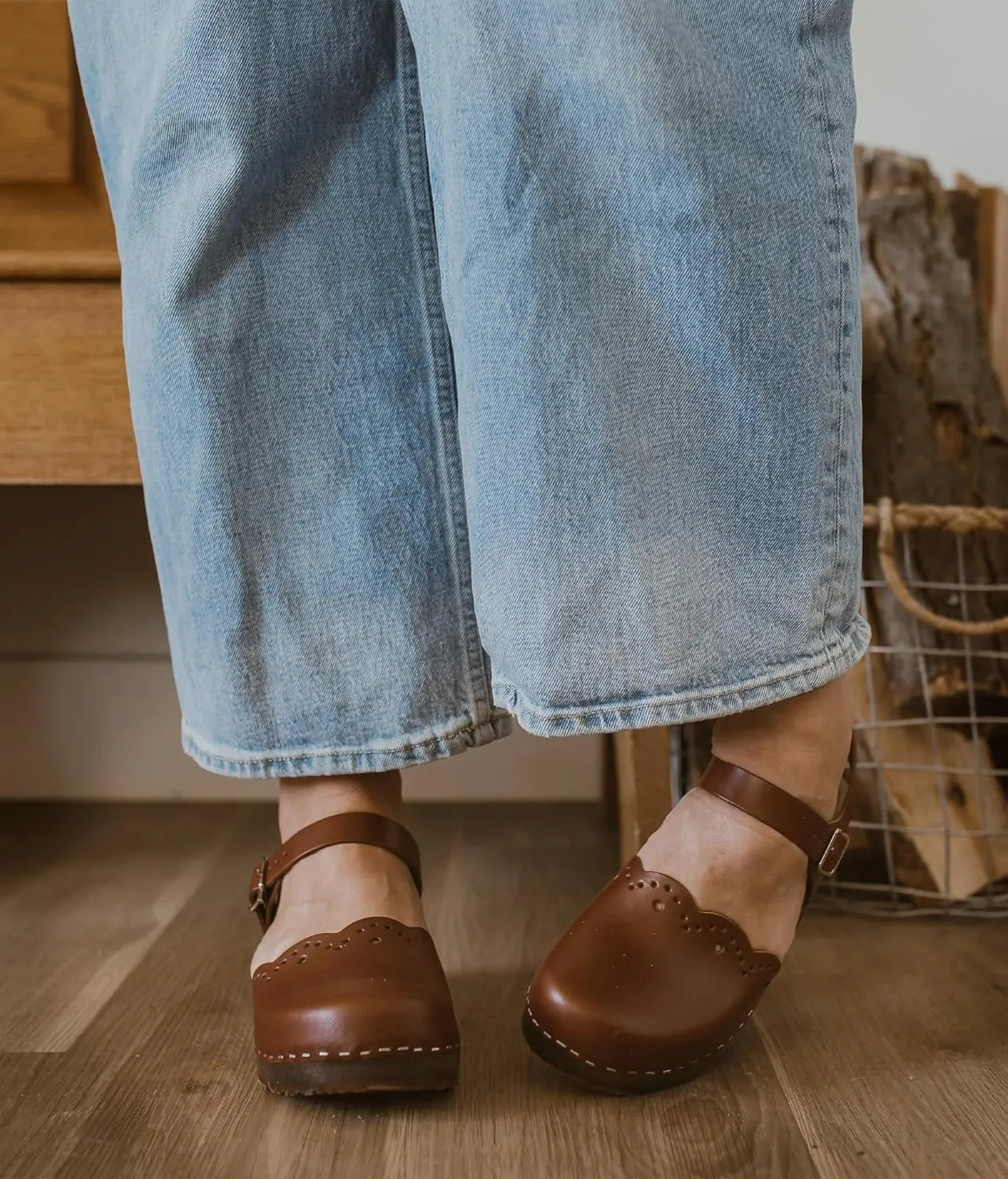 Sandgrens Handmade Swedish Wood Clogs for Women, Low Heel Sandals | Milan