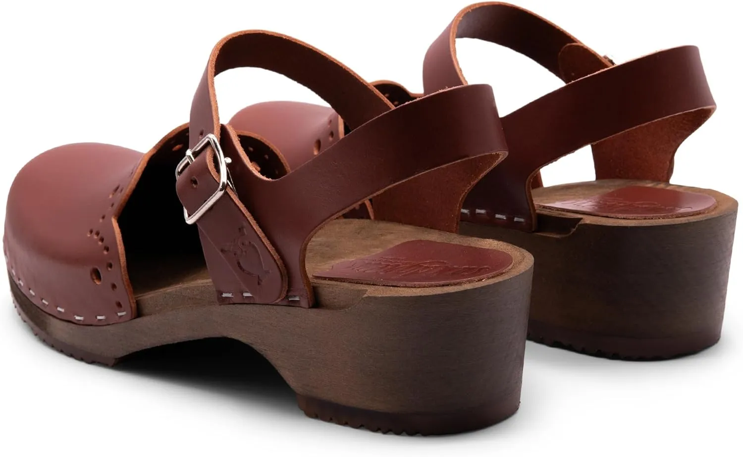 Sandgrens Handmade Swedish Wood Clogs for Women, Low Heel Sandals | Milan
