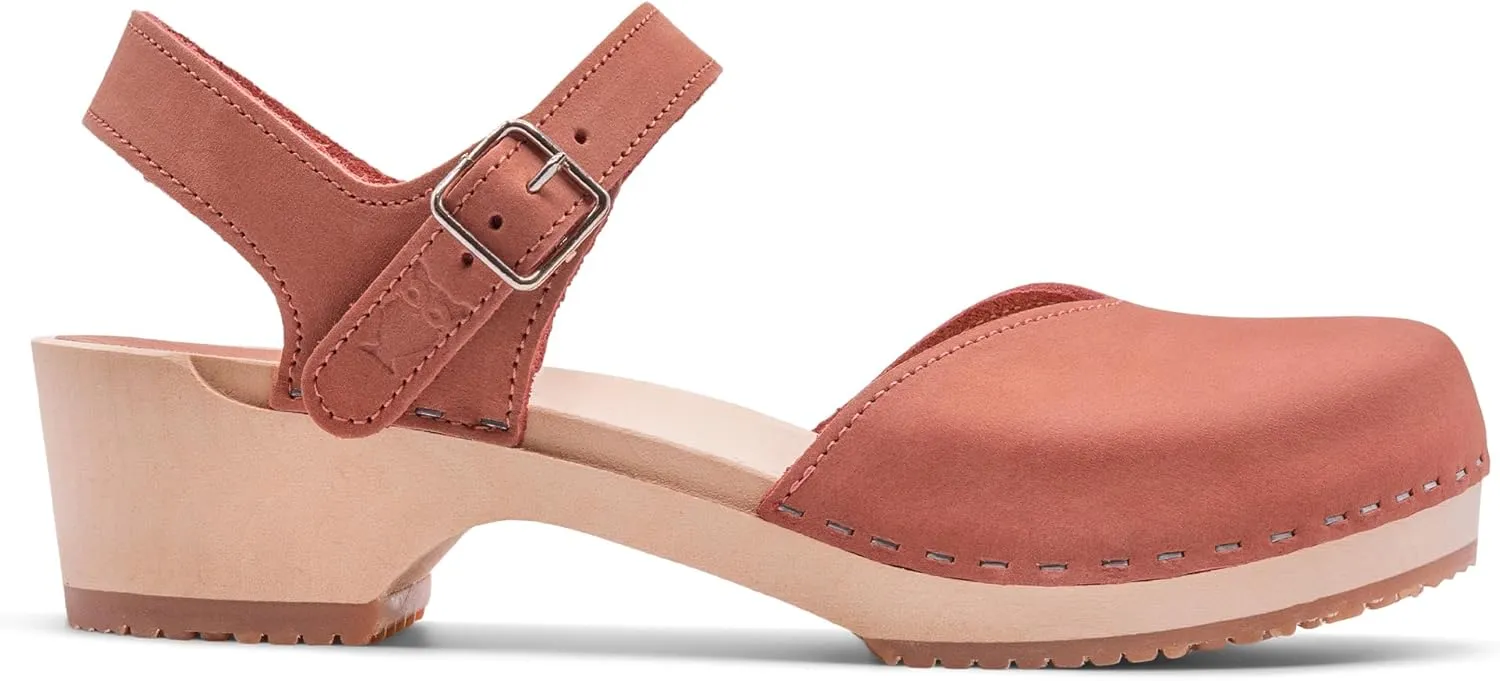Sandgrens Handmade Swedish Wood Clogs for Women, Low Heel Sandals | Saragasso