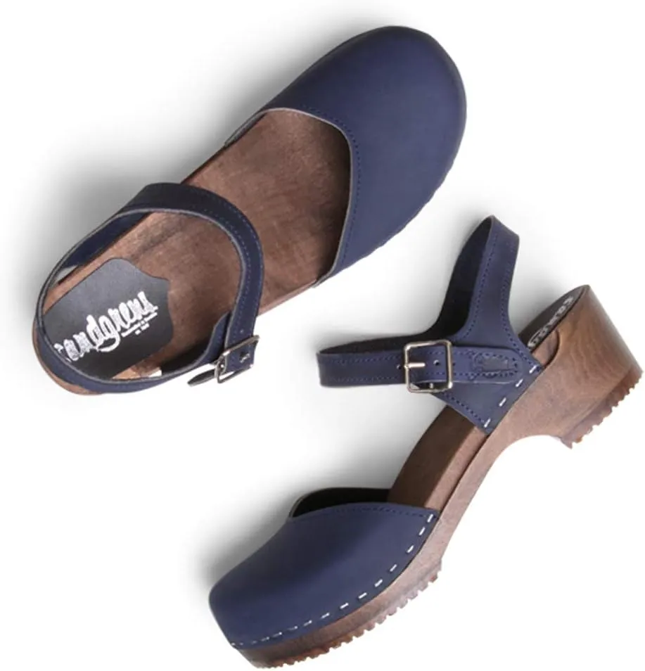 Sandgrens Handmade Swedish Wood Clogs for Women, Low Heel Sandals | Saragasso