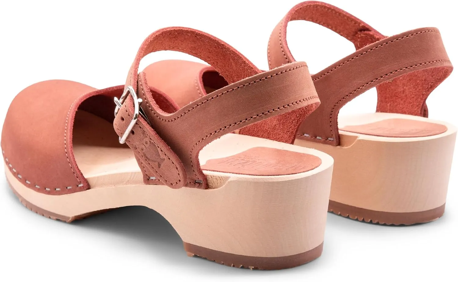 Sandgrens Handmade Swedish Wood Clogs for Women, Low Heel Sandals | Saragasso