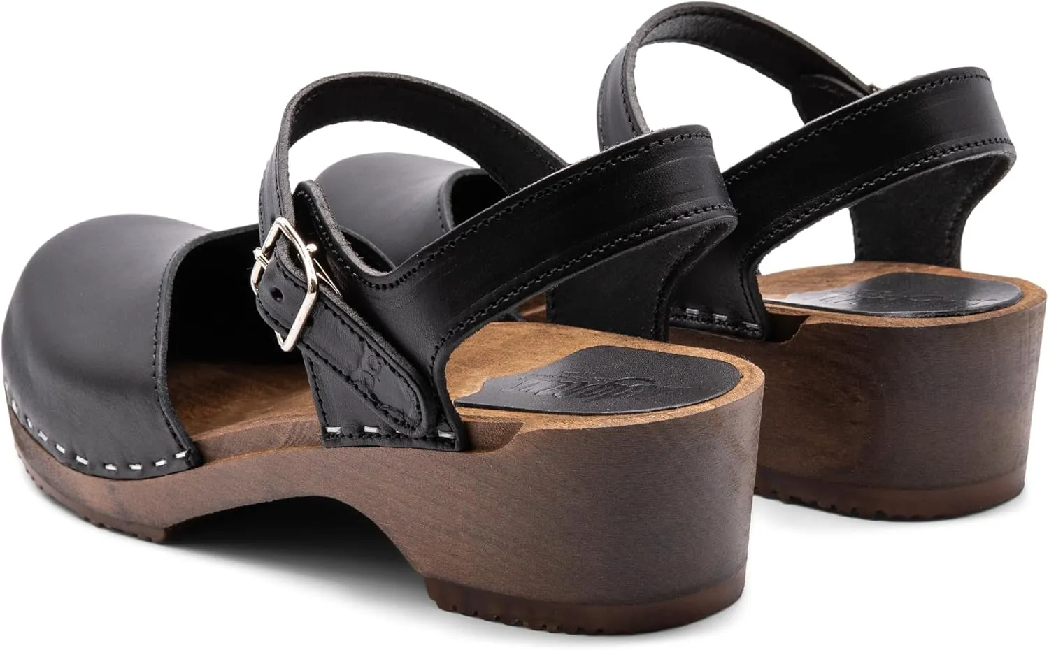 Sandgrens Handmade Swedish Wood Clogs for Women, Low Heel Sandals | Saragasso