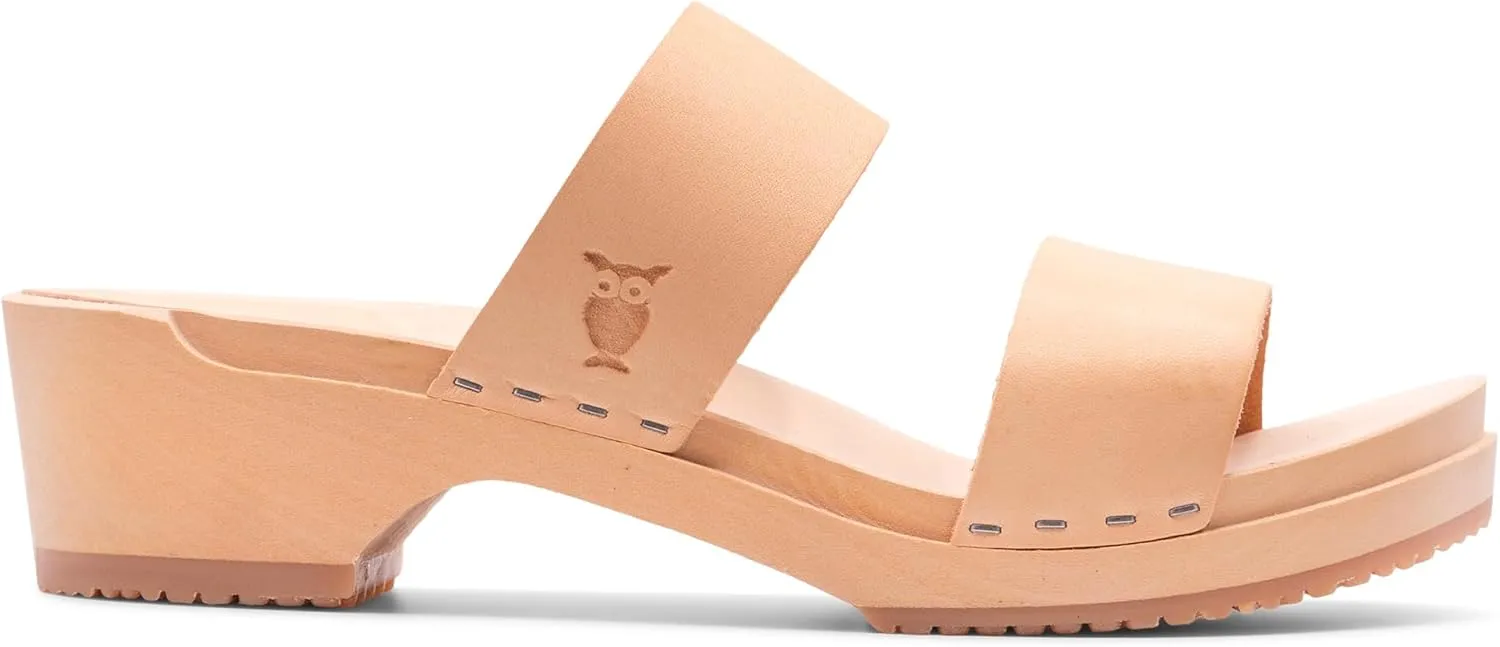 Sandgrens Handmade Swedish Wood Clogs for Women, Low Heel Sandals | Stockholm Low