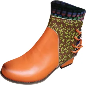 SBGMoSJ Black Wedge Ankle Boots for Women White Ankle Boots Wide Foot Womens Brown Ankle Boots Comfortable Ankle Leather Cowboy Boots for Women Dark Brown Ankle Boot Women Comfort