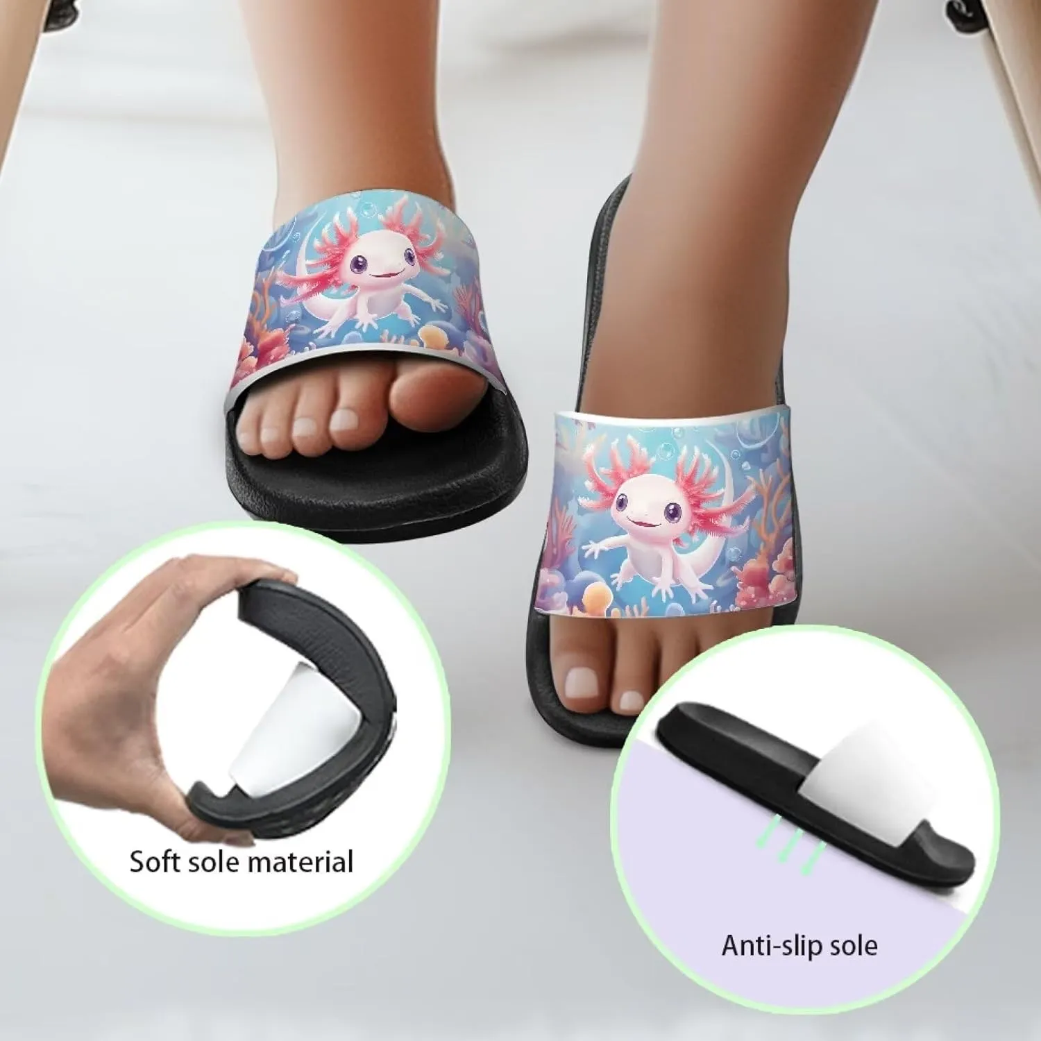 Shark Kids Slide Sandals Quick Drying Pool Slides for Boys Girls