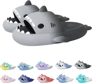 Shark Slides Shark Slippers, Summer Beach Slippers Indoor Slippers Bathroom Slippers Lightweight Non-slip Sandals for Women and Men