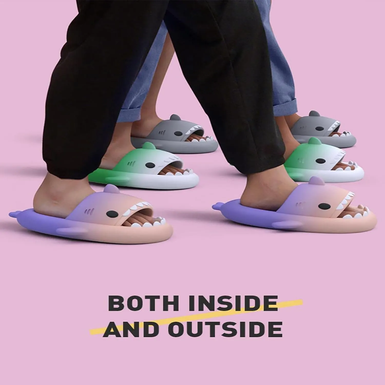 Shark Slides Shark Slippers, Summer Beach Slippers Indoor Slippers Bathroom Slippers Lightweight Non-slip Sandals for Women and Men