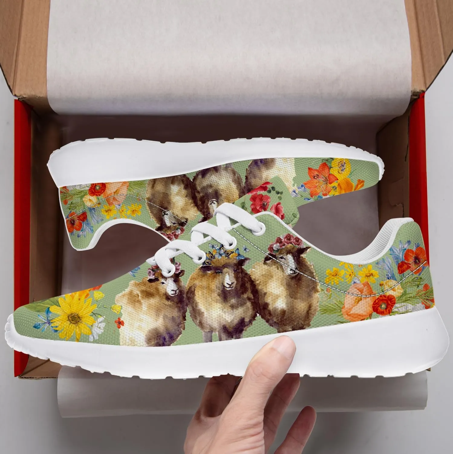 Sheep Sneakers for Women Men Running Shoes Cute Animal Tennis Shoes Sheeep Gifts for Women Men
