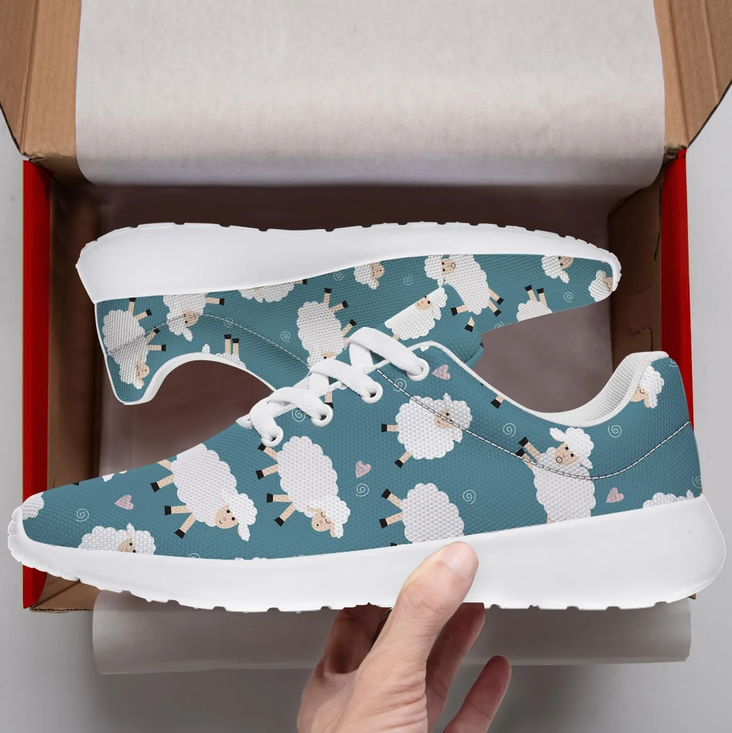 Sheep Sneakers for Women Men Running Shoes Cute Animal Tennis Shoes Sheeep Gifts for Women Men