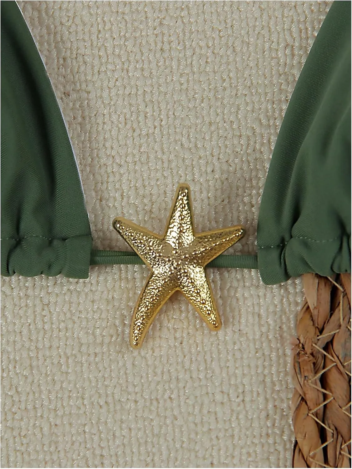 SHENHE Women's Triangle String Bikini Set 2 Piece Halter Swimsuits Starfish Metal Linked Swim Set