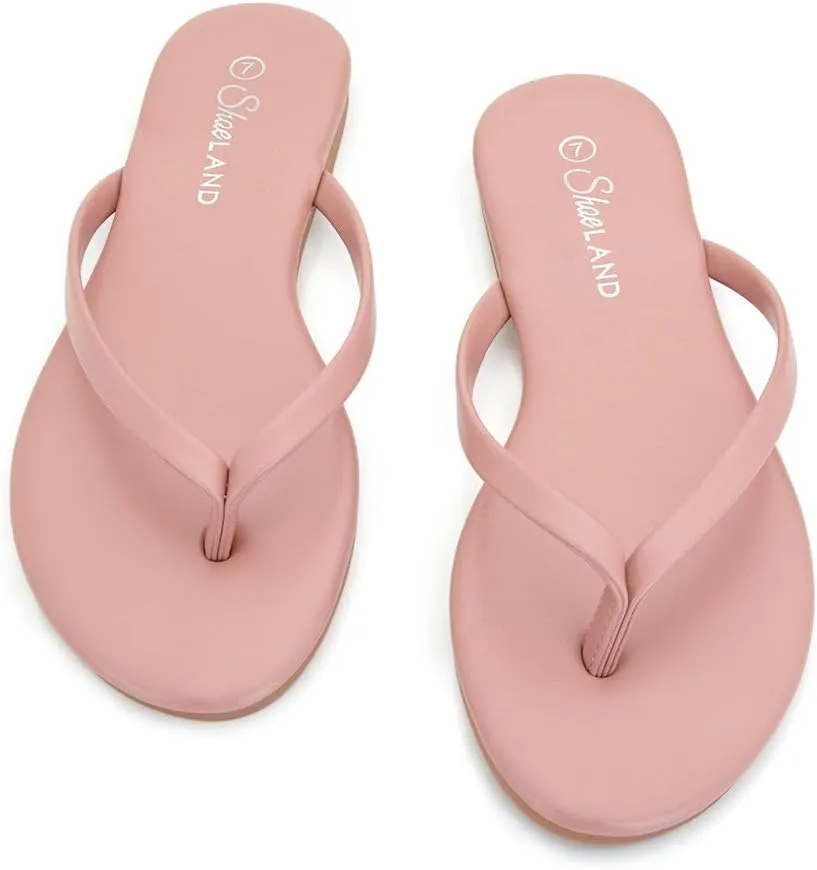 Shoe Land Flip Flops for Women 2025 - Memory Foam Slides & Flat Sandals | Ultra-Comfortable Thong Lightweight Summer Shoes for Beach, Pool & Dressy Outfits