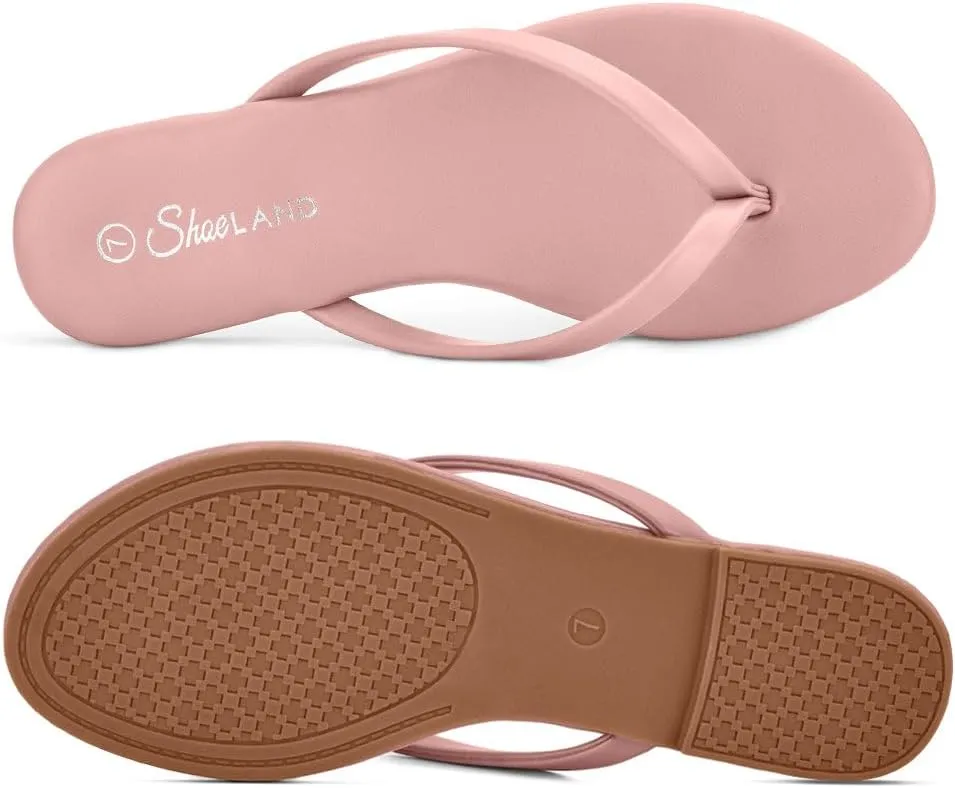 Shoe Land Flip Flops for Women 2025 - Memory Foam Slides & Flat Sandals | Ultra-Comfortable Thong Lightweight Summer Shoes for Beach, Pool & Dressy Outfits