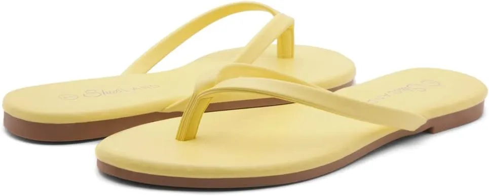 Shoe Land Flip Flops for Women 2025 - Memory Foam Slides & Flat Sandals | Ultra-Comfortable Thong Lightweight Summer Shoes for Beach, Pool & Dressy Outfits