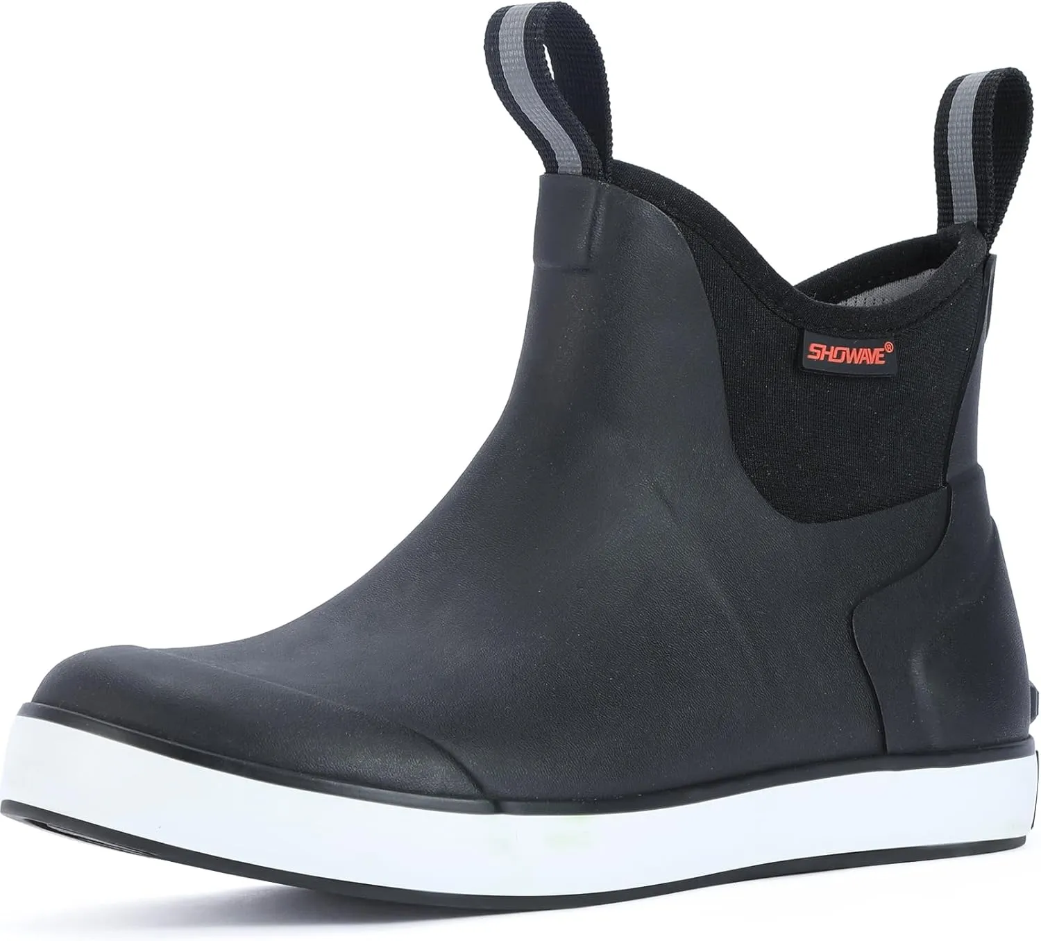 Showave Women's Rain Boots, Waterproof Ankle Rubber Deck Boots, Insulated Neoprene Non-Slip Boots, Lightweight Outdoor Hunting Fishing Garden Boots for Women