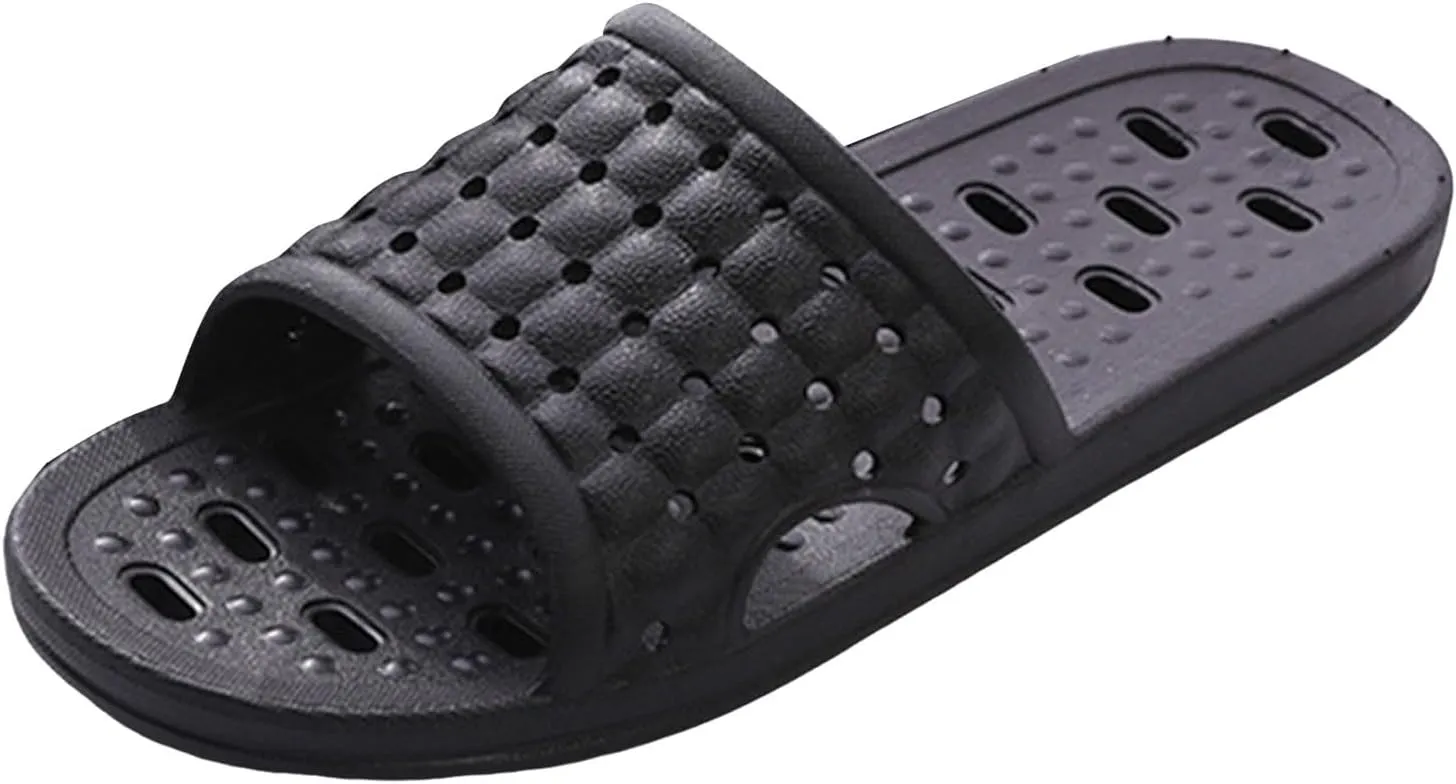 Shower Shoes,Men's And Women's Bathroom Hanging Quick Drying Hollow Solid Color Indoor Outdoor Slipper Non Slip Beach Showe Slippers for Men and Women