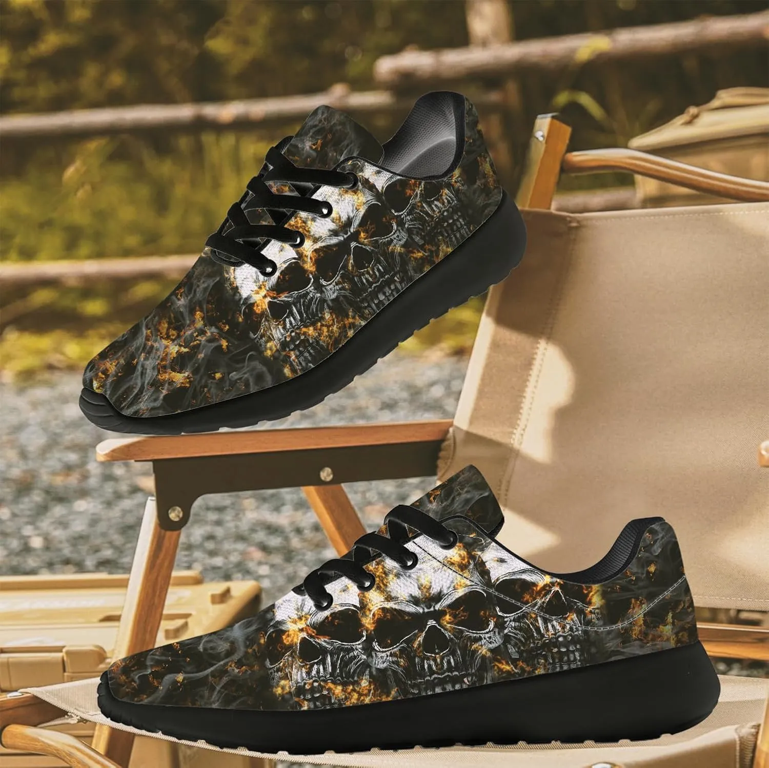 Skull Shoes for Women Men Running Shoes Lightweight Tennis Sneakers Gifts for Him Her