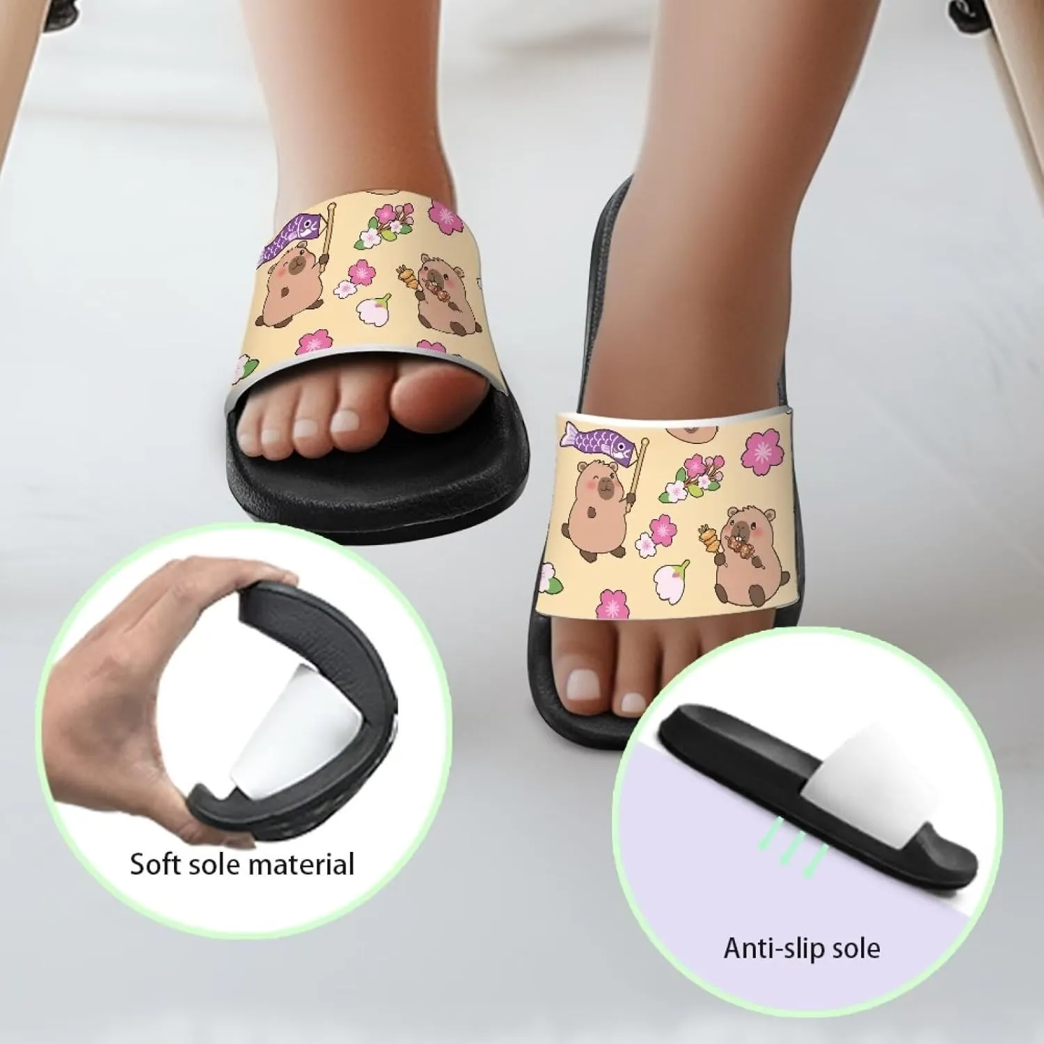 Slides for Boys Girls Quick Drying Kids Slides Sandals Non-Slip