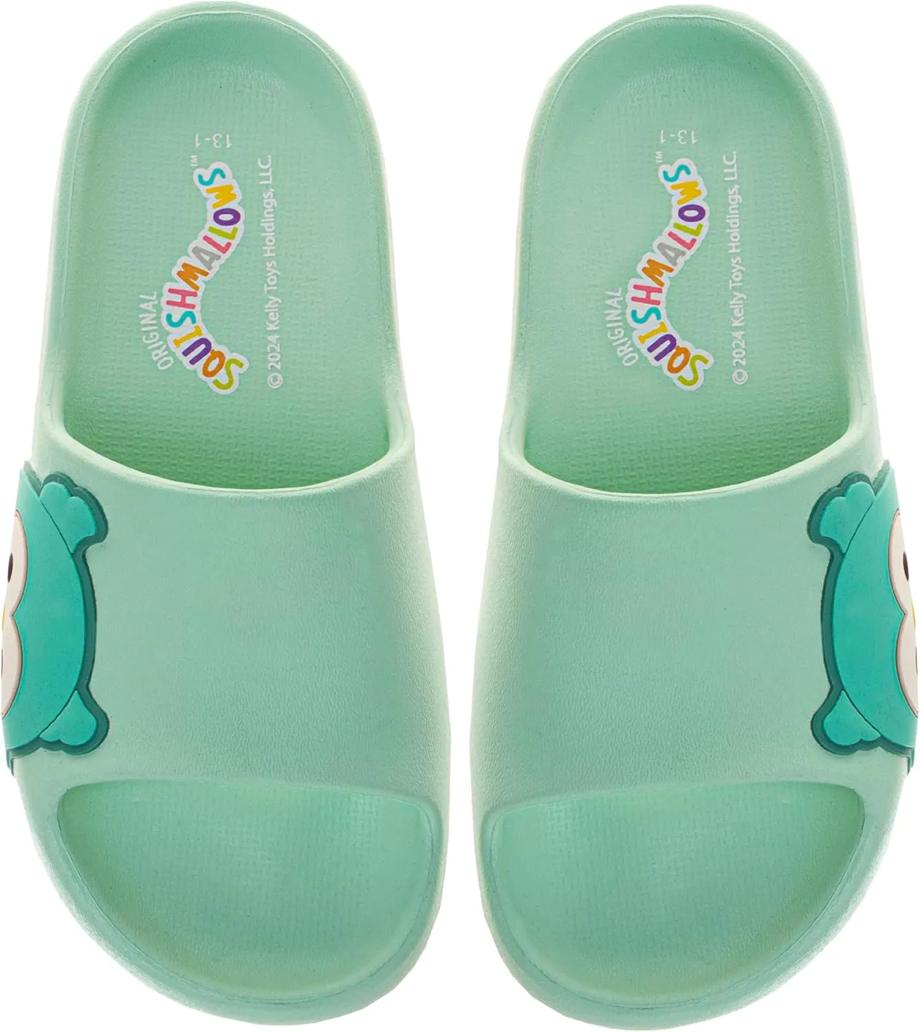 Squishmallows Slides Open Toe Sandals - Girl Boys Women Summer Beach Water Pool Shoes (sizes 13-5 Kids / 5-10 Adults)