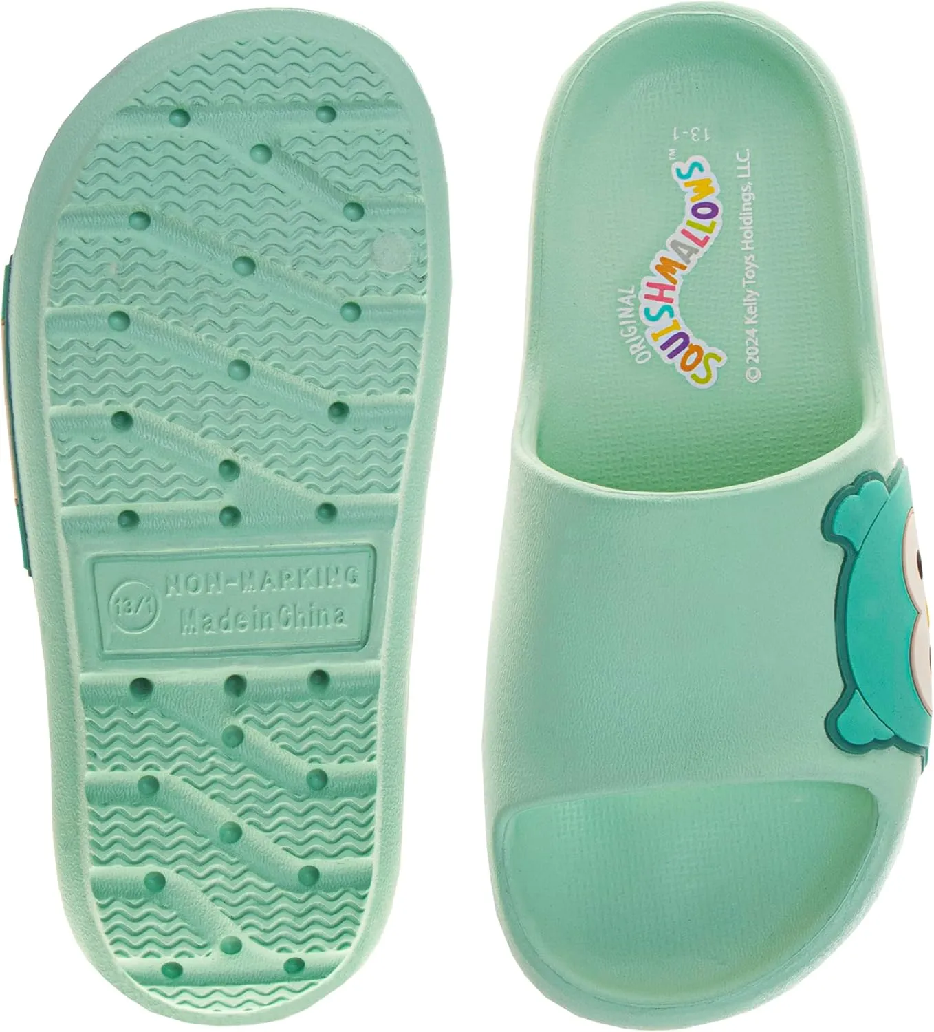 Squishmallows Slides Open Toe Sandals - Girl Boys Women Summer Beach Water Pool Shoes (sizes 13-5 Kids / 5-10 Adults)
